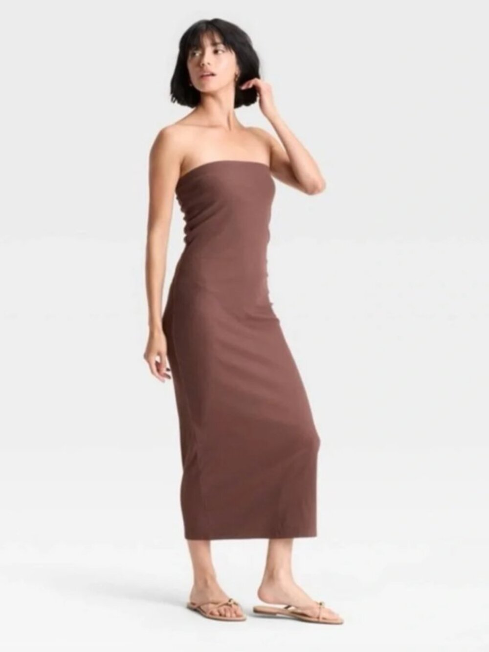 A New Day Strapless Ribbed Dress